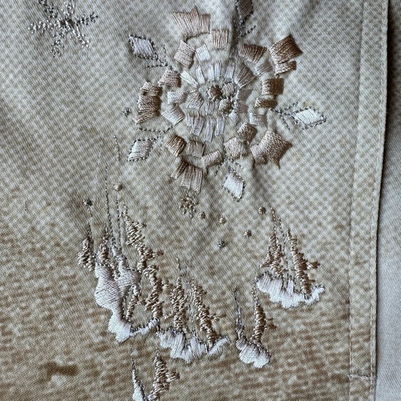 VINTAGE Leslie Monte-Carlo Ankle Length Midi Skirt Embroidered Pleated Sz 6 - Picture 7 of 14